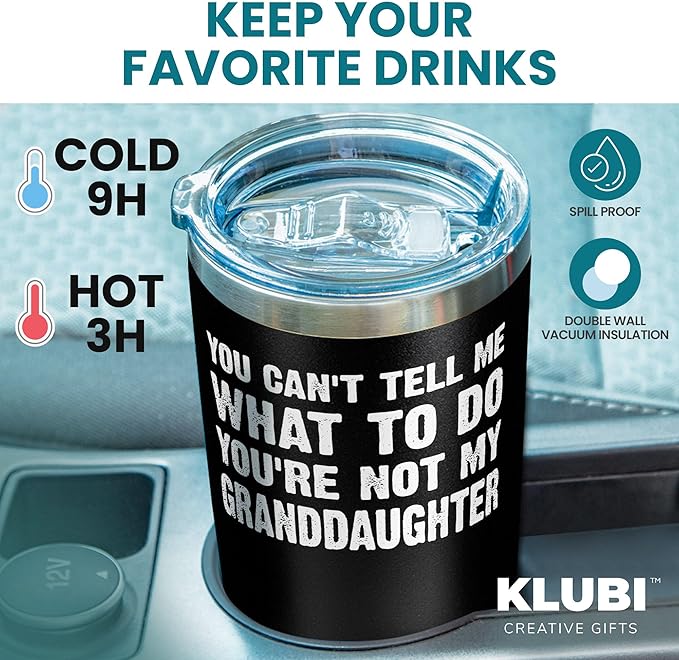 Grandpa Christmas Gifts from Granddaughter - 20oz Black Tumbler Cool Grandfather Idea Best Xmas Presents For Elderly Dad Grandfather Birthday Present for Granddad Christmas Gifts for Grandpa Tumbler