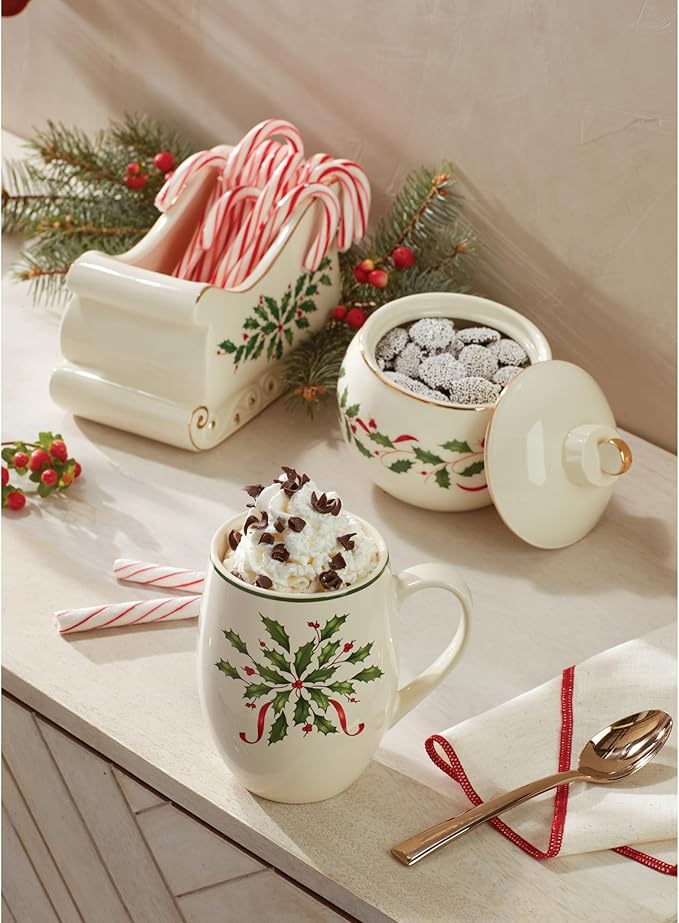 Lenox 890765 Holiday Ornament Candy Jar, Christmas Hosting