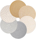 Billbotk 8" Trivets for Hot Dishes, Hot pots and Pans, 6 Heat Resistant Hot Pads, Pot Holders for Kitchen, Hot Plate Mats for Table, Kitchen Decor for Counter, Home Essentials, Farmhouse(Boho)