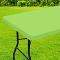 homing Rectangle Table Cloth Cover, Waterproof Polyester Elastic Fitted Tablecloth, Fits for 6 Foot Folding Tables, Washable Table Protector for Picnic, Camping, Outdoor (Lime Green, 30" x 72")
