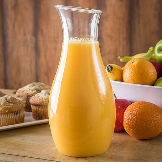 Carlisle FoodService Products 7090307 Cascata Carafe Juice Jar Beverage Decanter Only, Plastic, 1.5 L, Clear (Pack of 12)