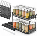 SpaceAid Pull Out Spice Rack Organizer for Cabinet, Heavy Duty Slide Out Seasoning Kitchen Organizer, Cabinet Organizer, with Labels and Chalk Marker, 6.5" W x10.75 D x8.5 H, 1 Drawer 2-Tier