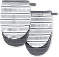 KitchenAid Albany Mini Oven Mitt 2-Pack Set, Charcoal Grey, 5.5"x8"