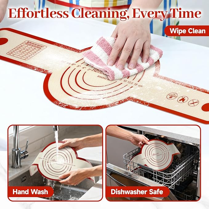 Silicone Bread Sling for Dutch Oven Oval and Round, 2PCS Non-stick & Easy to Clean Reusable Round Bread Baking Mat Set with Long Handles, Oven Liners, Sourdough Bread Baking Supplies