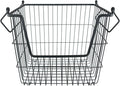 DII Metal Wire Mesh Stackable Utility Storage Bin, Large Rectangle, 13x10x11", Black