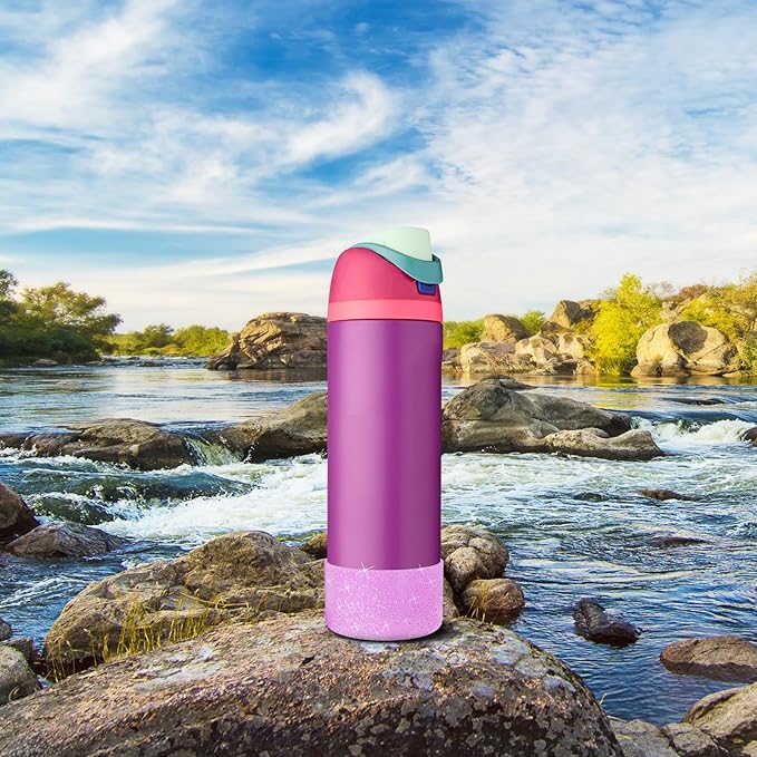 2 PCS Glitter Silicone Boot for Owala Water Bottle, Anti-Slip Protective Sleeve for FreeSip/Twist/Flip Stainless Steel Water Bottles Accessories