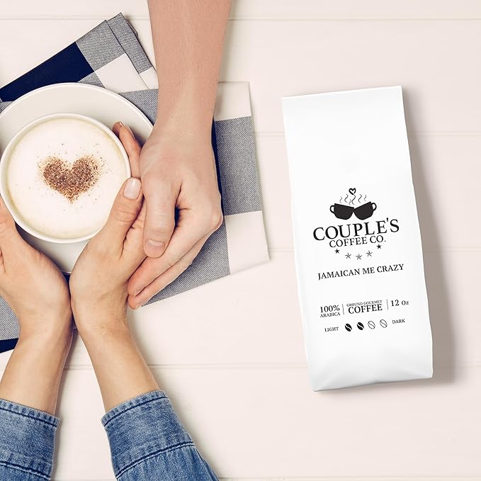 Couple’s Coffee Ground Coffee | Gives Back to Military Families | Jamaican Me Crazy | Vanilla, Caramel, and Rum Flavored Coffee | Made with 100% Arabica Beans | 12oz bag brews about 34 cups
