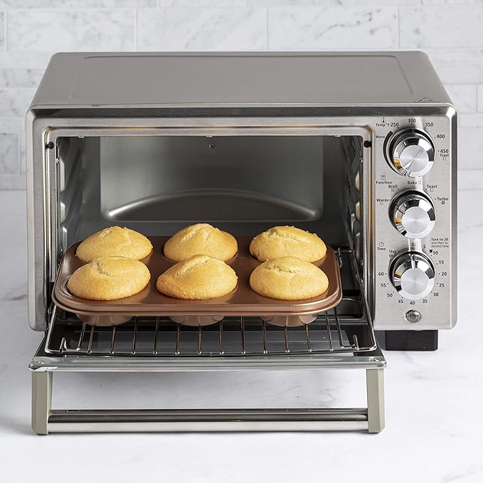 Ecolution Non-Stick Toaster Oven Bakeware Set, 4 Piece, Carbon Steel, Easy to Clean and Perfect for Single Servings, Copper