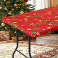 homing Rectangle Table Cloth Cover, Waterproof Polyester Elastic Fitted Tablecloth, Fits for 8 Foot Folding Tables, Washable Table Protector for Christmas, Holiday, Party (Flowers, 30" x 96")