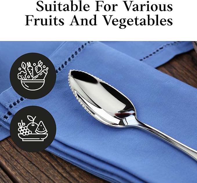 Artaste Rain 18/10 Stainless Steel (Silver (Set of 6), Grapefruit Spoon (6.35-Inch))