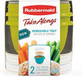 Rubbermaid TakeAlongs Snacking Food Storage Containers, 2 Cups Size - 2 Lids, Trays, and Containers 7S87