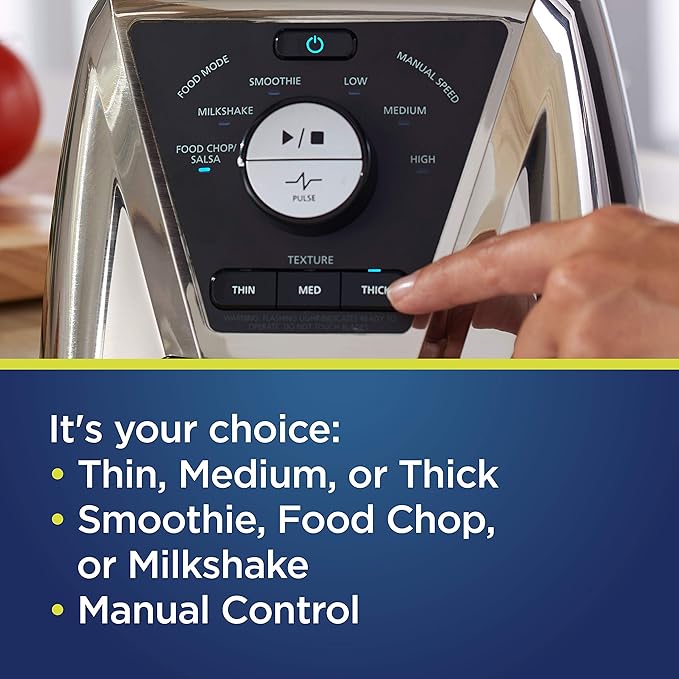 Oster Pro Smoothie Blender with Texture Select, Countertop Blender with Tritan Jar & 2 To-Go Cups, Brushed Nickel