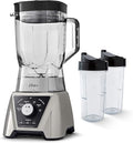 Oster Pro Smoothie Blender with Texture Select, Countertop Blender with Tritan Jar & 2 To-Go Cups, Brushed Nickel