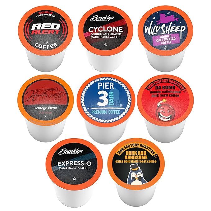 Best of the Best Pods, Variety Pack for Keurig K Cup Brewers, - Strong and Regular Coffee Lovers, Great Gift - 5 Cups of Each, High Caffeine Coffee, 40 Count