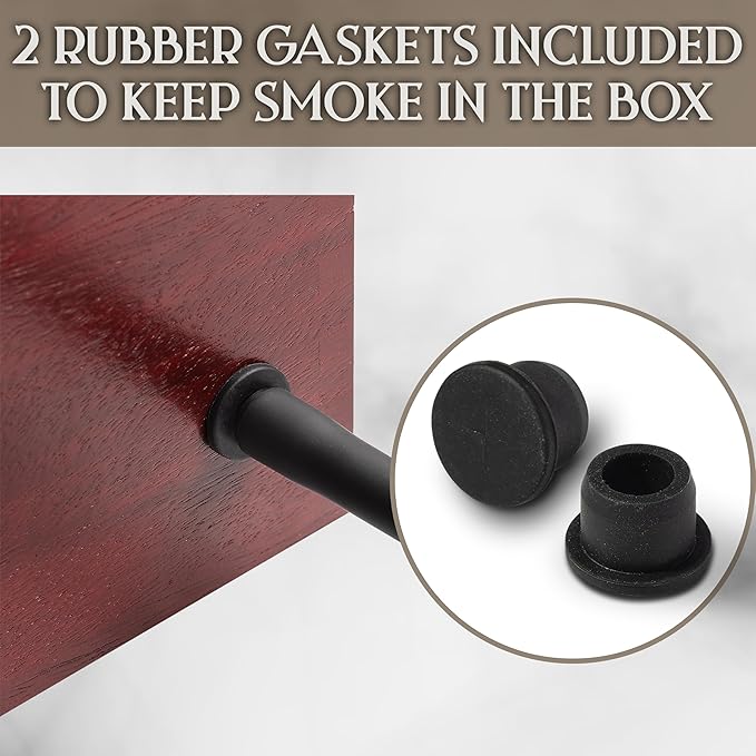 BOURBON&BARREL Cocktail Smoker Kit | Crafted with Walnut Wood | Whiskey Smoker Kit with Instant Smoker, Smoking Box, Food Tray and 4 Varieties of Wood Chips | Old Fashioned Smoker [Cherry Stain]