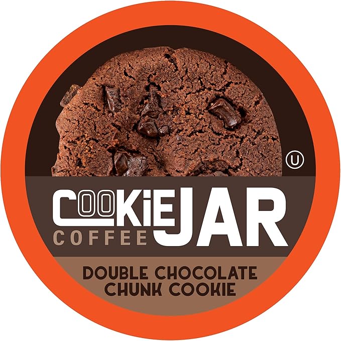 Cookie Jar Double Chocolate Chunk Flavored Coffee Pods for Keurig K Cup Brewers, 40 Count – Rich Chocolate Flavor in Every Cup, Perfect for Dessert Lovers
