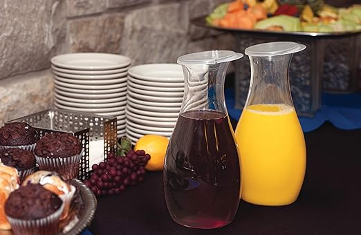 Carlisle FoodService Products CFS 7090107 Cascata Carafe Juice Jar Beverage Decanter Only, Plastic.50 L, Clear (Pack of 12)