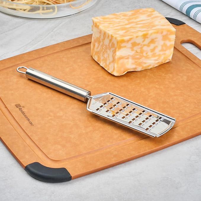 Restaurantware-German Standard Coarse Handheld Graters, 6 Flat Cheese Graters - Dishwashable, Durable, Stainless Steel Food Grater With Handle, Suitable For Potato, Carrot, Hard Cheese, And, More