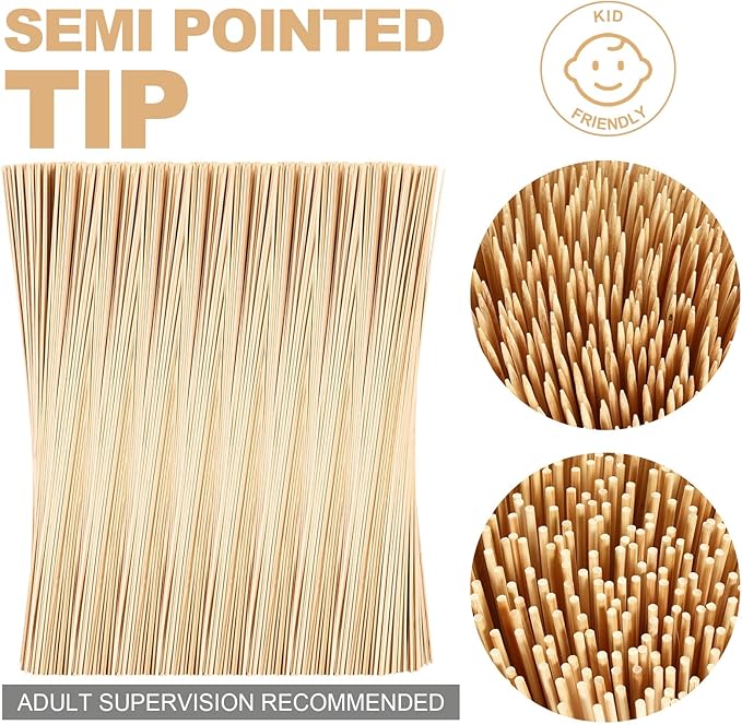 Suclain 600 Pcs 36" Long 5mm Thick Marshmallow Roasting Sticks, Smores Sticks Bamboo Skewers BBQ Kabob Grilling Barbecue Roasting Camping for Outdoor Fire Pits Campfires