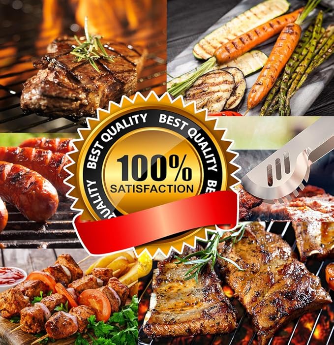 ROMANTICIST 21pc BBQ Grill Accessories Set with Thermometer - The Very Best Grill Gift on Birthday Wedding - Heavy Duty Stainless Steel Grill Utensils with Non-Slip Handle in Aluminum Case