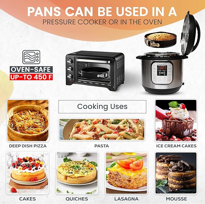 RFAQK 10 Inch Nonstick Springform Pan with Removable Bottom - LeakProof Cheesecake Pans with 30PCs Parchment Papers & Bonus Recipe e-Book - Perfect Baking Every Time