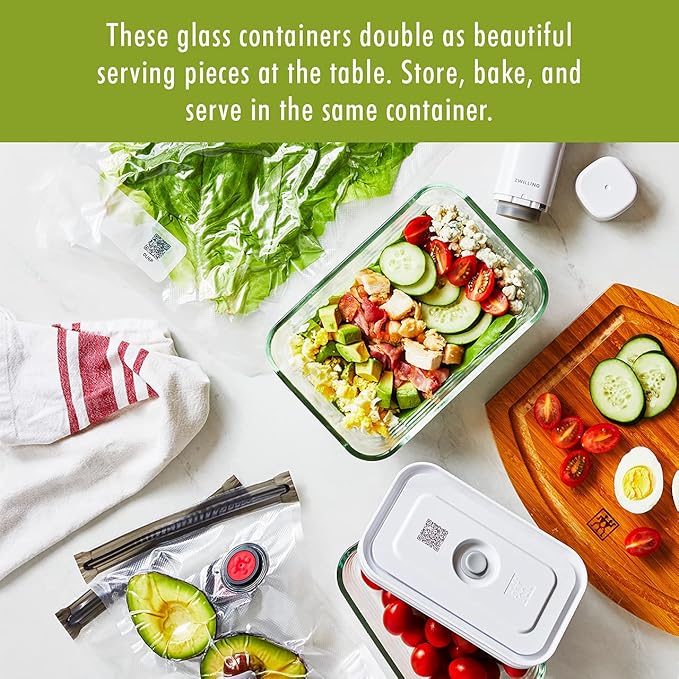 ZWILLING Fresh & Save 3-pc Glass Food Storage Container, Meal Prep Container- Assorted Sizes