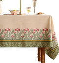 patdrea Designer Green Small Tablecloth for Rectangle Table,Vintage Linen Leaves Pattern Breathable Table Cloth,Floral Cover Decor for Kitchen Dining Christmas,Thanksgiving,55"x71"-Cecilia D