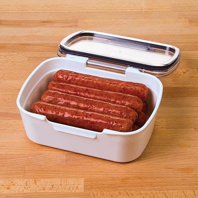 ProKeeper Progressive International Prepworks Mini Deli Air Tight Silicone Sealed Food Storage Container with Clear Dry Erase Compatible Lid, 5.75 Inches Long