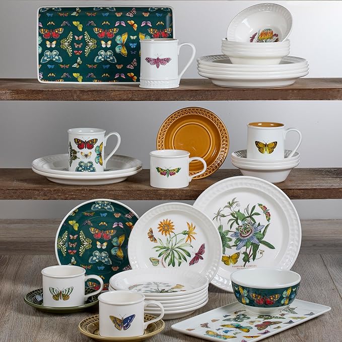 Spode Botanic Garden Harmony 14 oz Tankard Mug, Assorted Butterflies - Fine Earthenware Coffee & Tea Cup, Dishwasher & Microwave Safe - Nature-Inspired for Cottagecore Tableware (White)