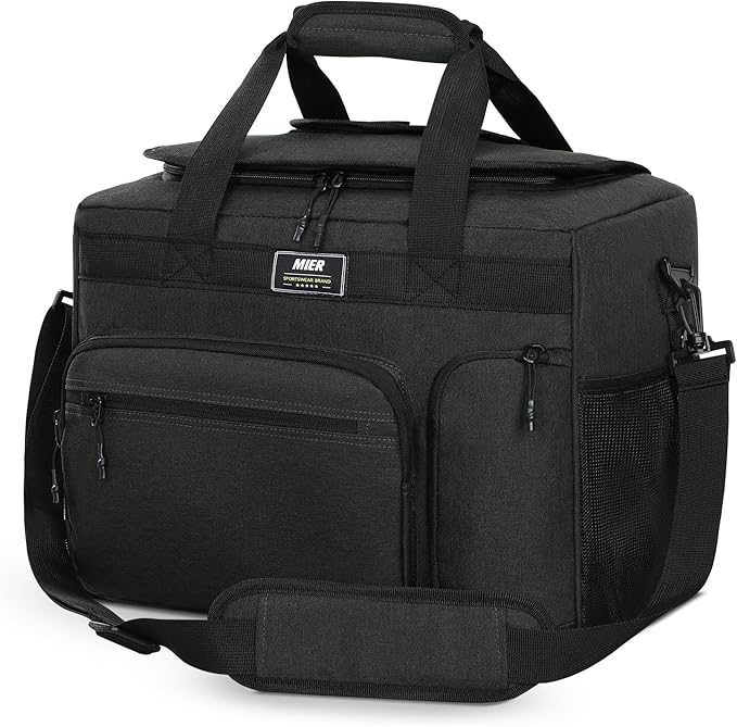 MIER 30L Extra Large Soft Cooler Bag with Bottle Opener for Camping Beach BBQ Grocery Leakproof Picnic Lunch Bag, Collapsible, 45Can (Dark Gray)