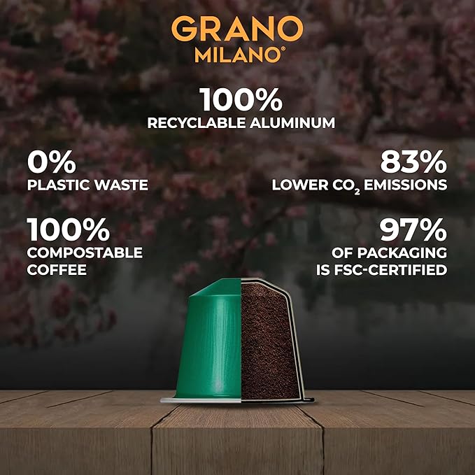 New Grano Milano Variety Pack Coffee Capsules - 100 Aluminum Coffee Pods Compatible with Nespresso Original line, Medium & Dark Roast, Made in Italy