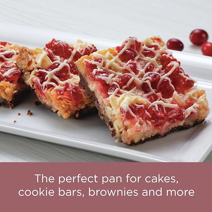 Farberware Baking Nonstick Cake Pan, Rectangle, 9 Inch x 13 Inch, Red Rose Gold