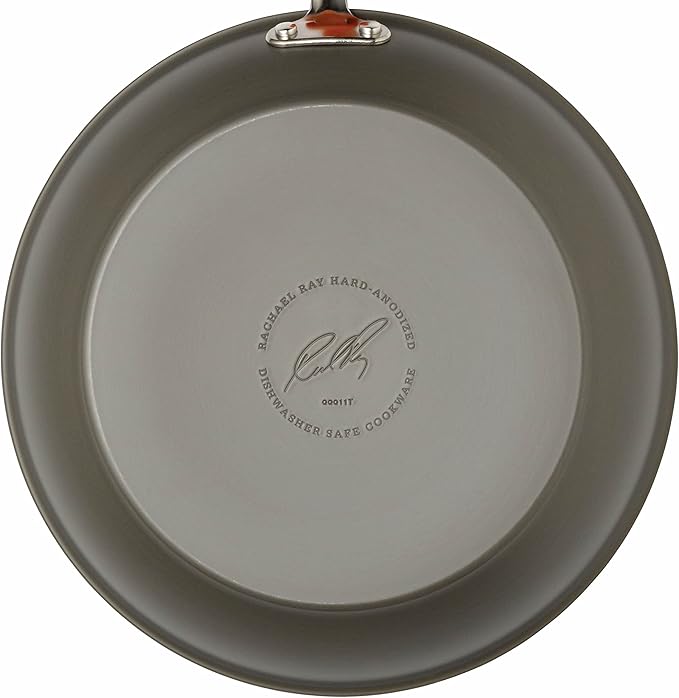 Rachael Ray 87633 Cucina Hard Anodized Nonstick Frying Pan Set / Fry Pan Set / Hard Anodized Skillet Set - 9.25 Inch and 11.5 Inch, Gray