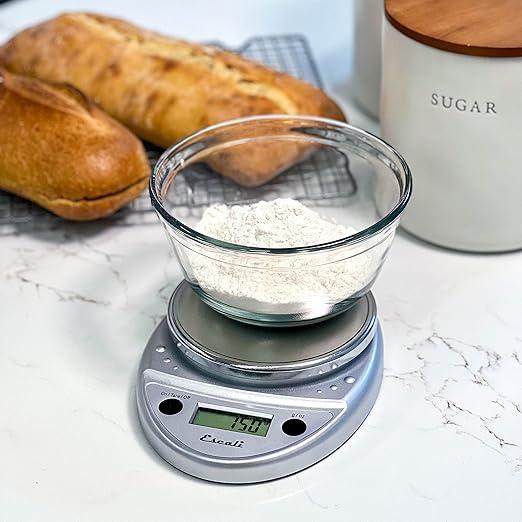 Escali Primo Kitchen and Bathroom Bundle - P115C Digital Kitchen Scale, Chrome, 11 Pound Capacity, and B180SB Slim Glass Bathroom Scale, Black, 400 Pound Capacity, Digital Display