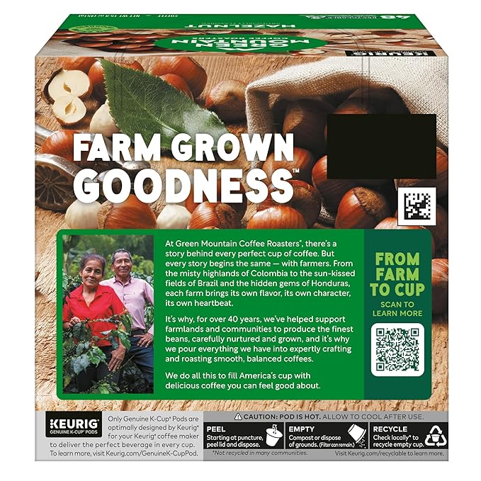 Green Mountain Coffee Roasters Hazelnut Coffee, Keurig Single Serve K-Cup Pods, Light Roast, 48 Count