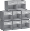 DIMJ Storage Cubes, Cube Storage Bin, 8 Pack Foldable Storage Cubes with Window, Closet Storage Bins with Handle, 12.2x 12.2 inch Storage Box for Clothes, Toys, Books