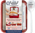 Fancy Panz - Red Premium Aluminum Foil Pan Carrier with Lid & Hot/Cold Pack - Elevated Food Serving Tray - Portable Casserole Carrier with Lid - Made in the USA Hosting Essentials