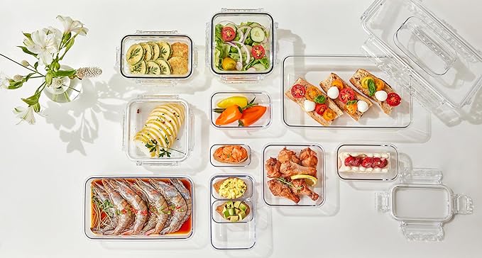 Airtight Food Storage Container With Lid (91.3oz) BPA-Free | Meal Prep | Microwave, Freezer and Dishwasher Safe | Leak-Proof | Kitchen Fridge Organizer Boxes | Fresher Food