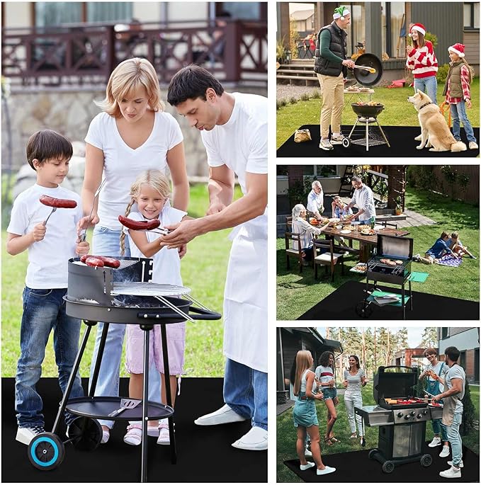 70X48 Inches Extra Large Grill Mat for Outdoor Grill - Fireproof Deck and Patio Protector, Waterproof and Oil-Proof Barbecue Grill Mat