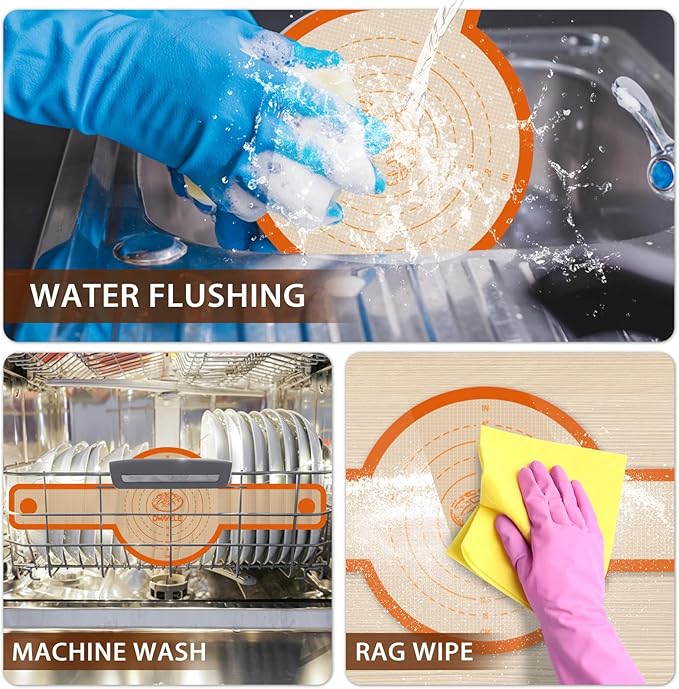 Silicone Bread Sling for Dutch Oven, Non-Stick & Easy to Clean Bread Baking Mat Set, 2 Pcs Reusable Bread Sling with Long Handle to Transfer Sourdough (Orange, Oval and Round)