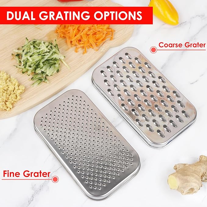 Cheese Grater Citrus Lemon Zester with Food Storage Container & Lid - Perfect For Hard Parmesan Or Soft Cheddar Cheeses, Ginger, Vegetables, Butter, Chocolate & Nutmeg, Black