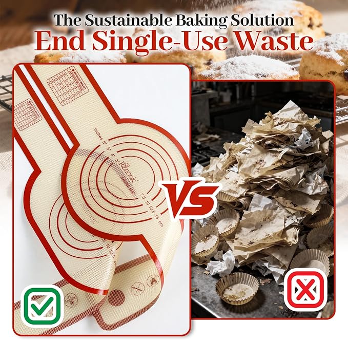 Silicone Bread Sling for Dutch Oven Oval and Round, 2PCS Non-stick & Easy to Clean Reusable Round Bread Baking Mat Set with Long Handles, Oven Liners, Sourdough Bread Baking Supplies