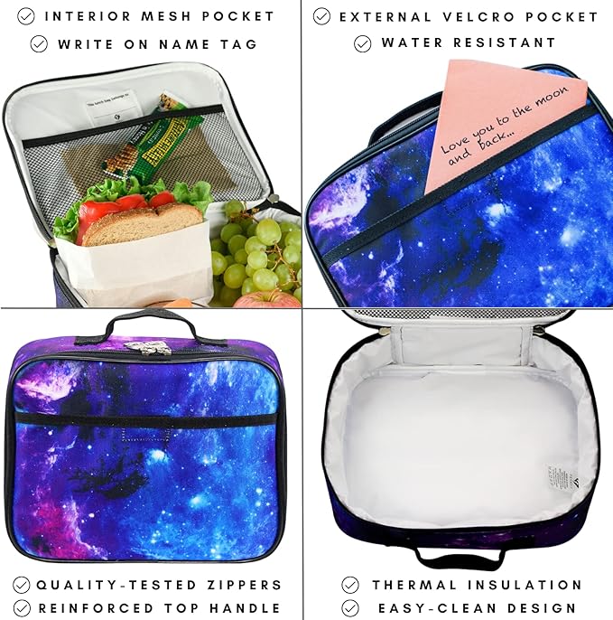 Fenrici Watercolor Lunch Box for Girls, Kids, Teens, Women Insulated Lunch Bag, Soft Sided Compartments, Spacious, BPA Free, Food Safe, 10.8in x 8.5in x 2.8in (Limited Edition)