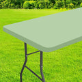 homing Rectangle Table Cloth Cover, Waterproof Polyester Elastic Fitted Tablecloth, Fits for 4 Foot Folding Tables, Washable Table Protector for Picnic, Camping, Outdoor (Green, 30" x 48")