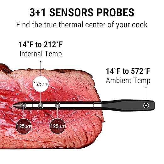 ThermoPro TempSpike Wireless Meat Thermometer Bluetooth,WiFi Unlimited Range, Detachable Thiner Meat Probe with1050°F Heat Resistance, Cooking Food Thermometer for Grilling BBQ Smoker, Orange