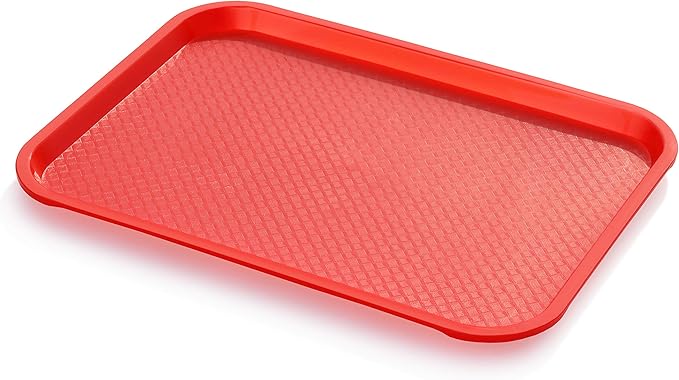 New Star Foodservice Fast Food Tray, Set of 12 (Red, 12 by 16-Inch)
