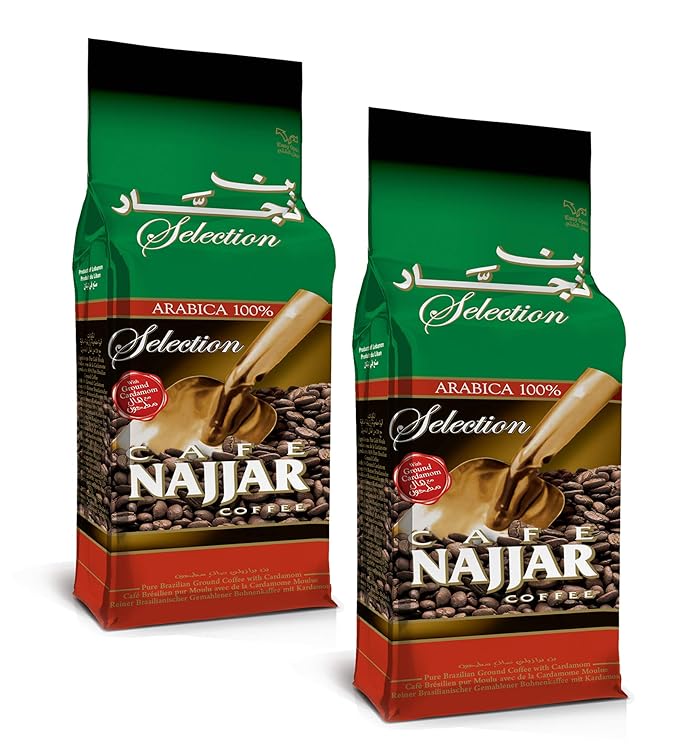 Cafe Najjar Classic with Cardamom Turkish-style ground coffee 450 g -1 lbs, Lebanon (Pack of 2)