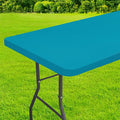 homing Rectangle Table Cloth Cover, Waterproof Polyester Elastic Fitted Tablecloth, Fits for 5 Foot Folding Tables, Washable Table Protector for Picnic, Camping, Outdoor (Teal, 36" x 60")