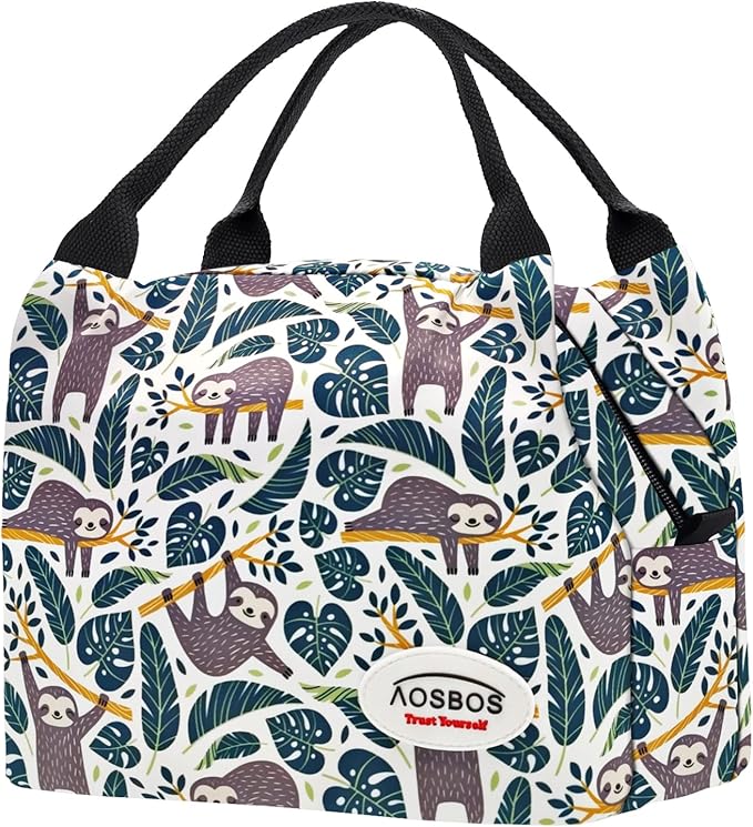 Aosbos Cute Lunch Box for Women Small Lunch Bags for Adult Insulated Lunch Totes Bag Reusable Lunchbox Cooler Bag Lunch Pail Bento Box Adult Mens Lunchbox for Work Meal Travel Bags Picnic Bags