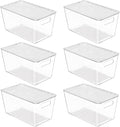 Vtopmart 6 Pack Clear Stackable Storage Bins with Lids, Medium Plastic Containers with Handle for Pantry Organizer and Storage,Perfect for Kitchen,Fridge,Cabinet, Closet,Bathroom Organization